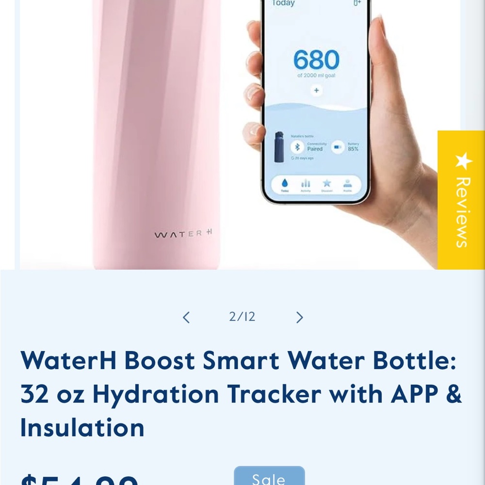 Water boost Pink Water Bottle smart water bottle - Picture 5 of 6